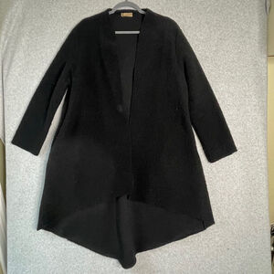 Karakorum Black Wool Blend Longline Coat Small Medium